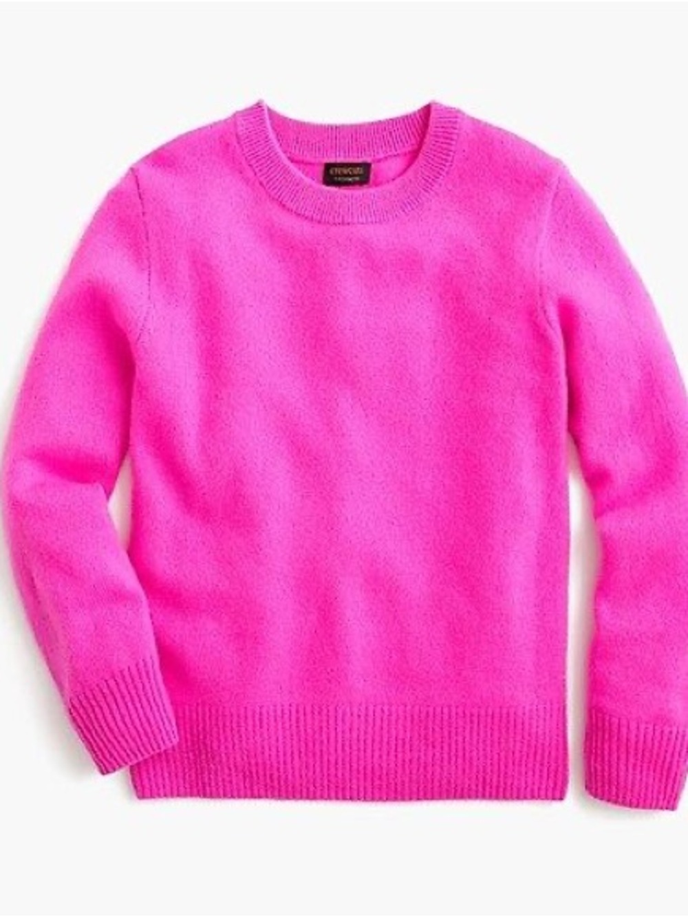 $158 J.Crew Cashmere Crewneck Sweater Hot Pink Womens S, Small, worn once